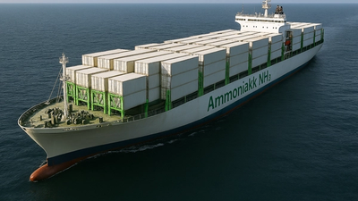 3d-illustrasjon av et ammoniakkfartøy