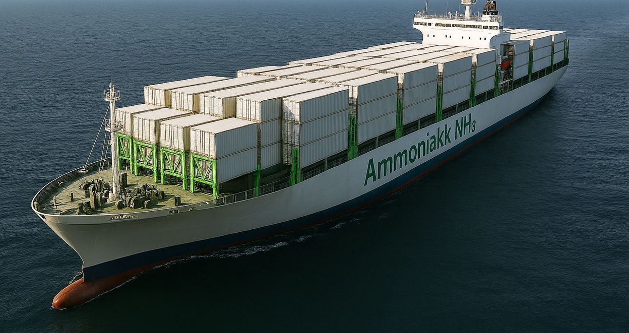 3d-illustrasjon av et ammoniakkfartøy