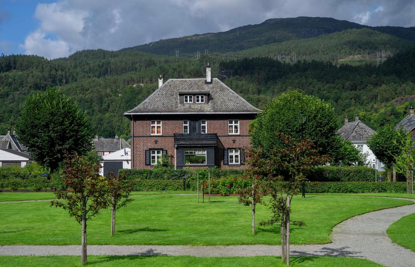 En klassisk oppbygd park.