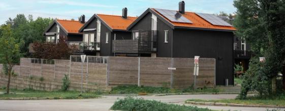 Rekkehus med solceller på taket