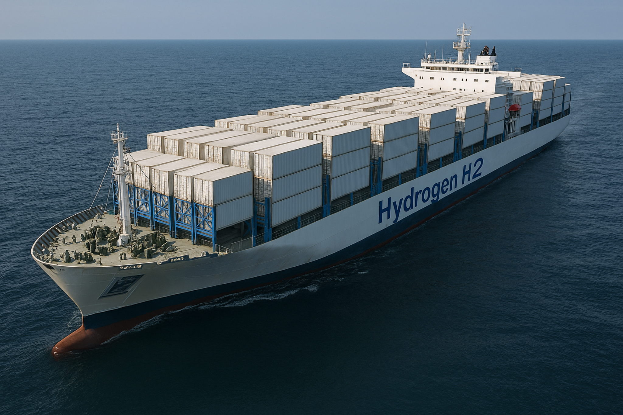 3d-illustrasjon av et hydrogenfartøy