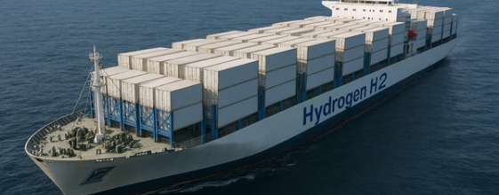 3d-illustrasjon av et hydrogenfartøy