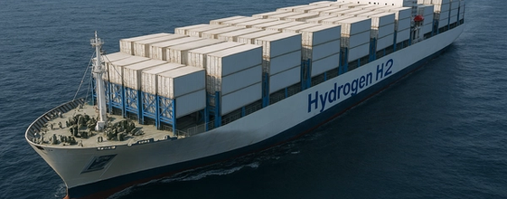 3d-illustrasjon av et hydrogenfartøy