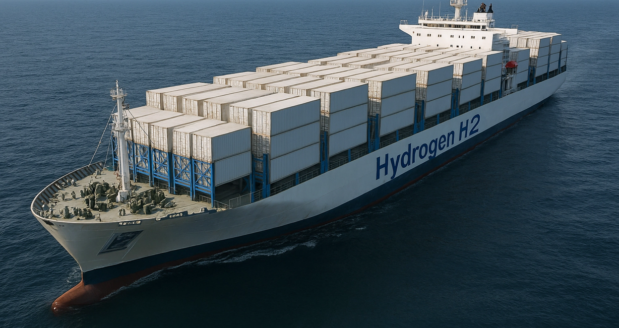3d-illustrasjon av et hydrogenfartøy