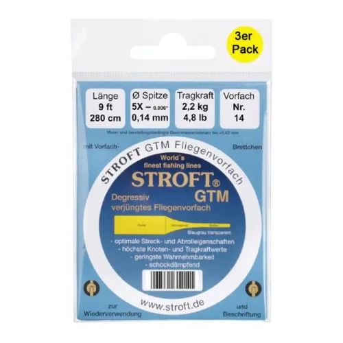 STROFT GTM Vorfach gezogen 9,0Ft 3er Set