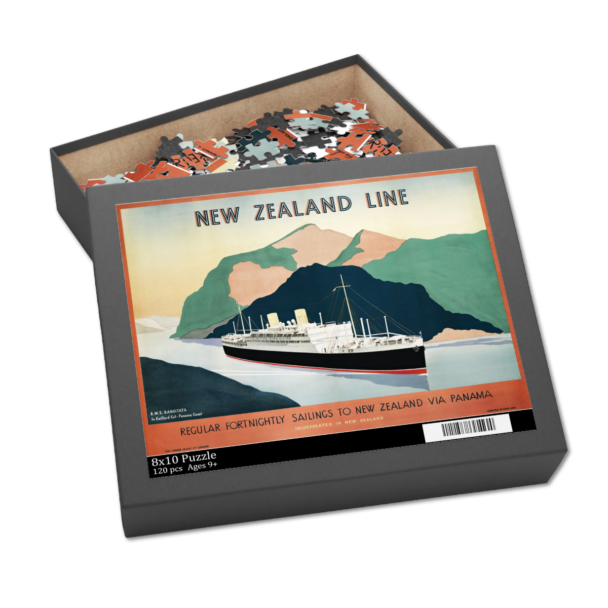 RMS Rangitata - Retro New Zealand Travel Poster Jigsaw Puzzle
