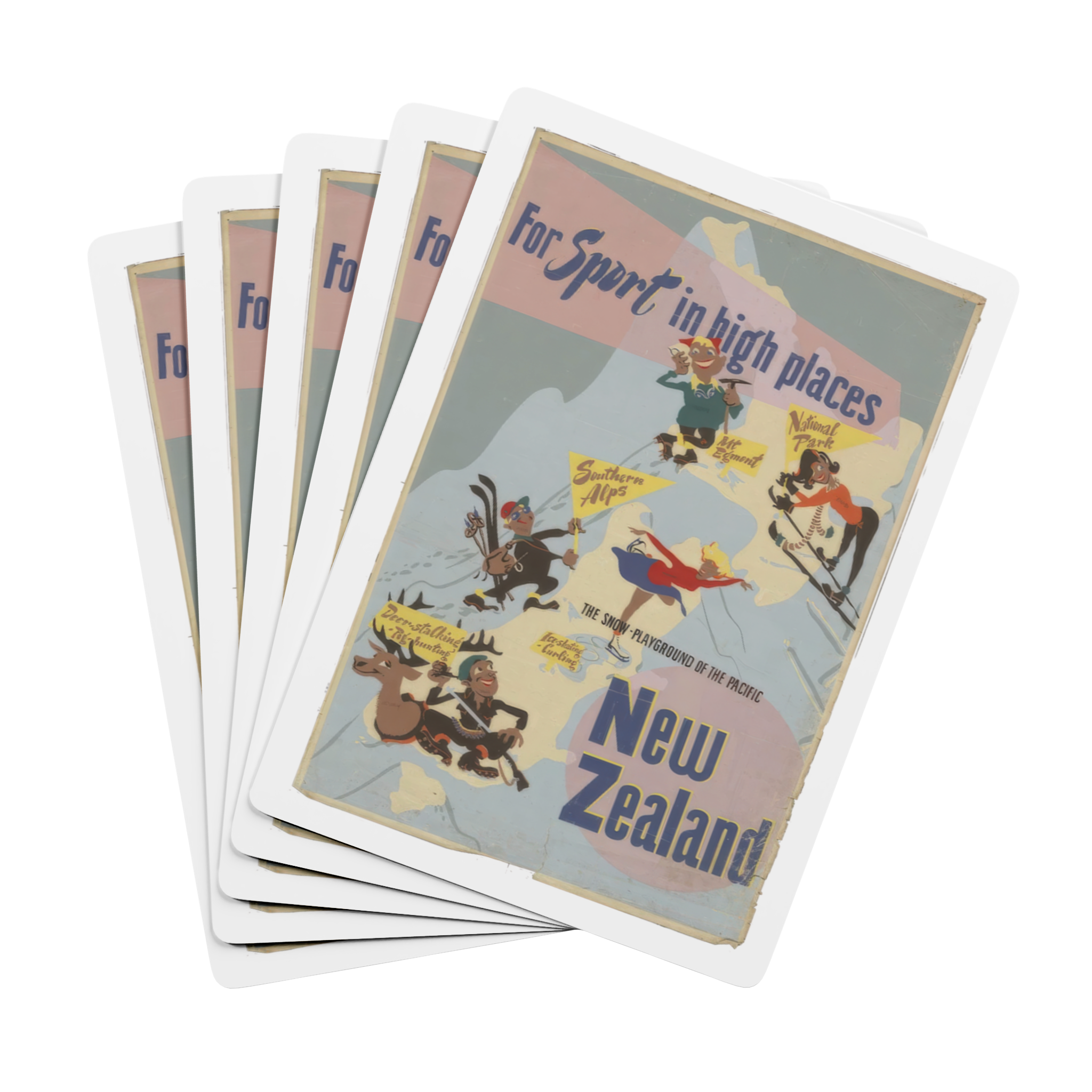 Retro New Zealand Travel Playing Cards Pack - Sports