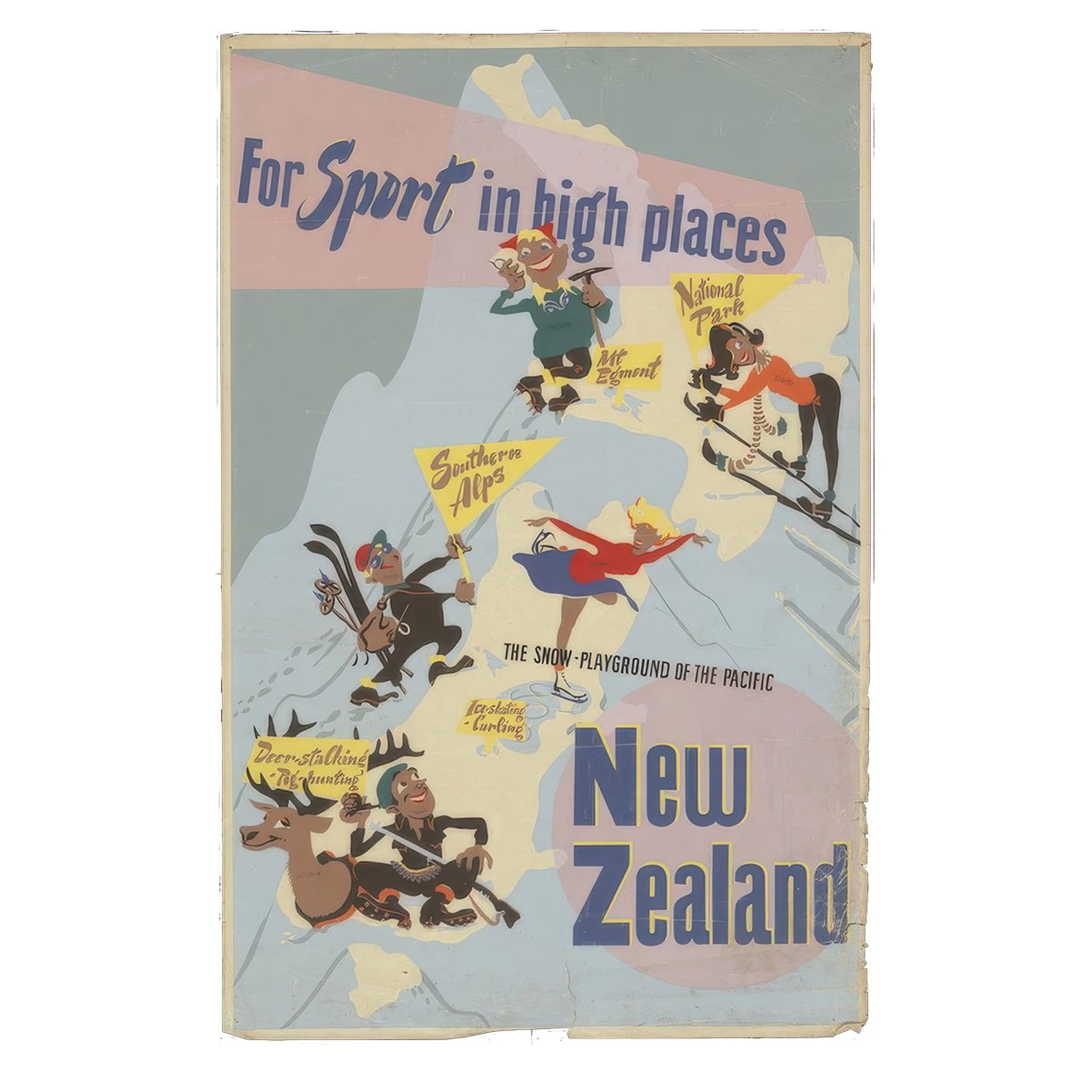 Vintage New Zealand Travel Wall Art, Sport