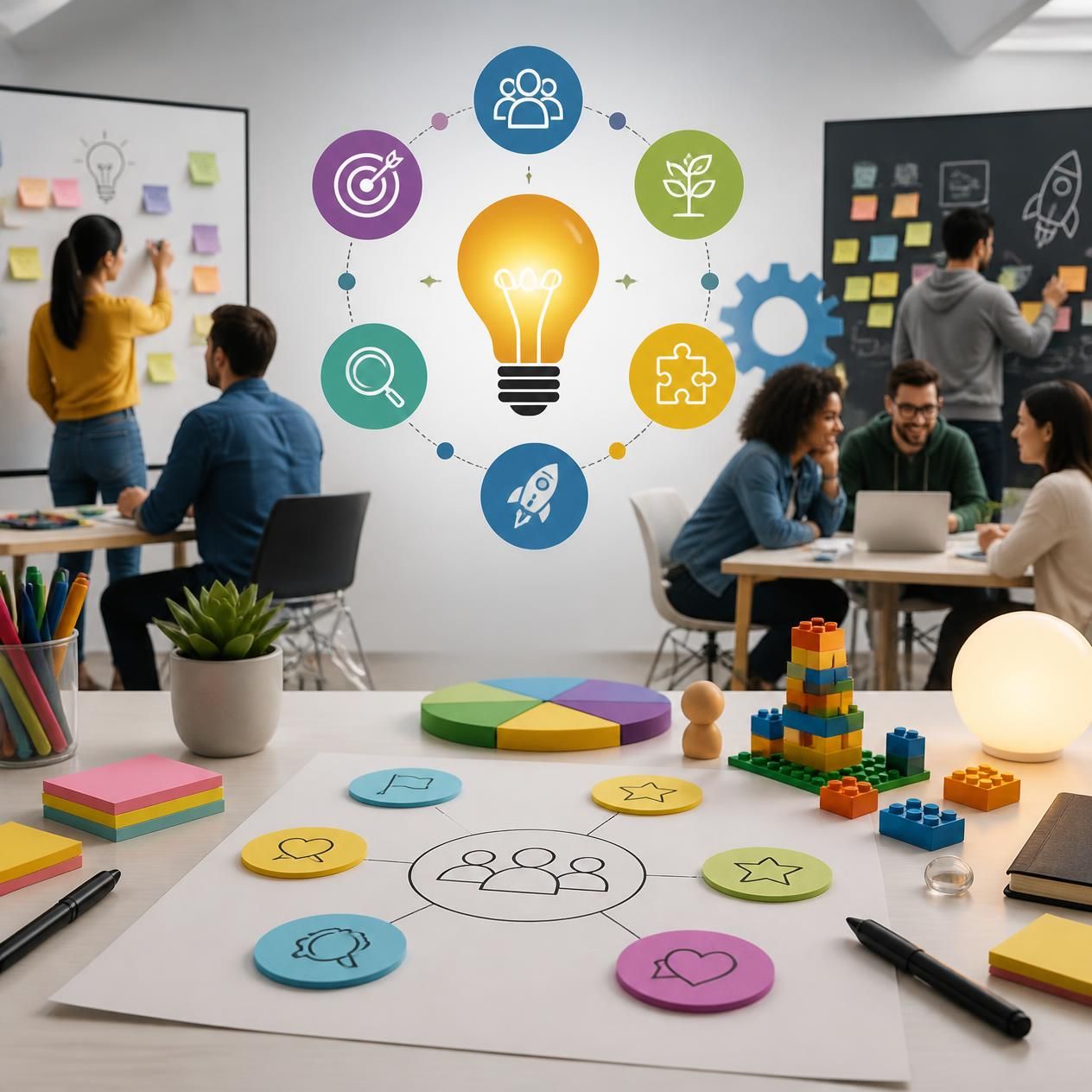 Collaborative workspace with brainstorming tools