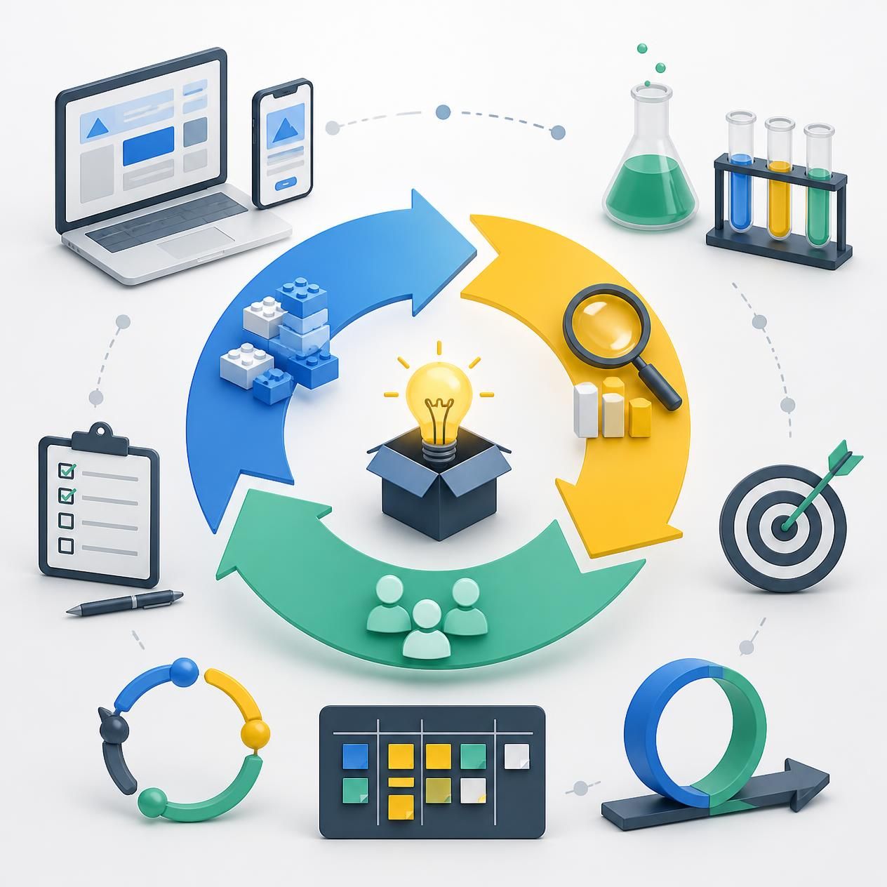 Build-measure-learn cycle with iteration elements
