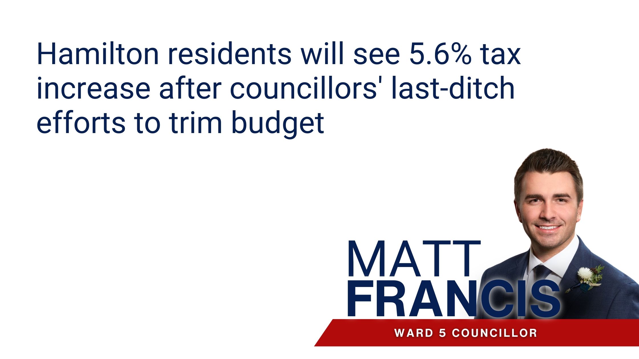 Hamilton residents will see 5.6% tax increase after councillors' last-ditch efforts to trim budget photo