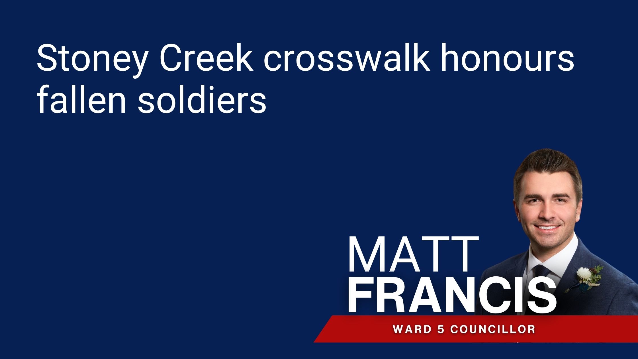 Stoney Creek crosswalk honours fallen soldiers photo
