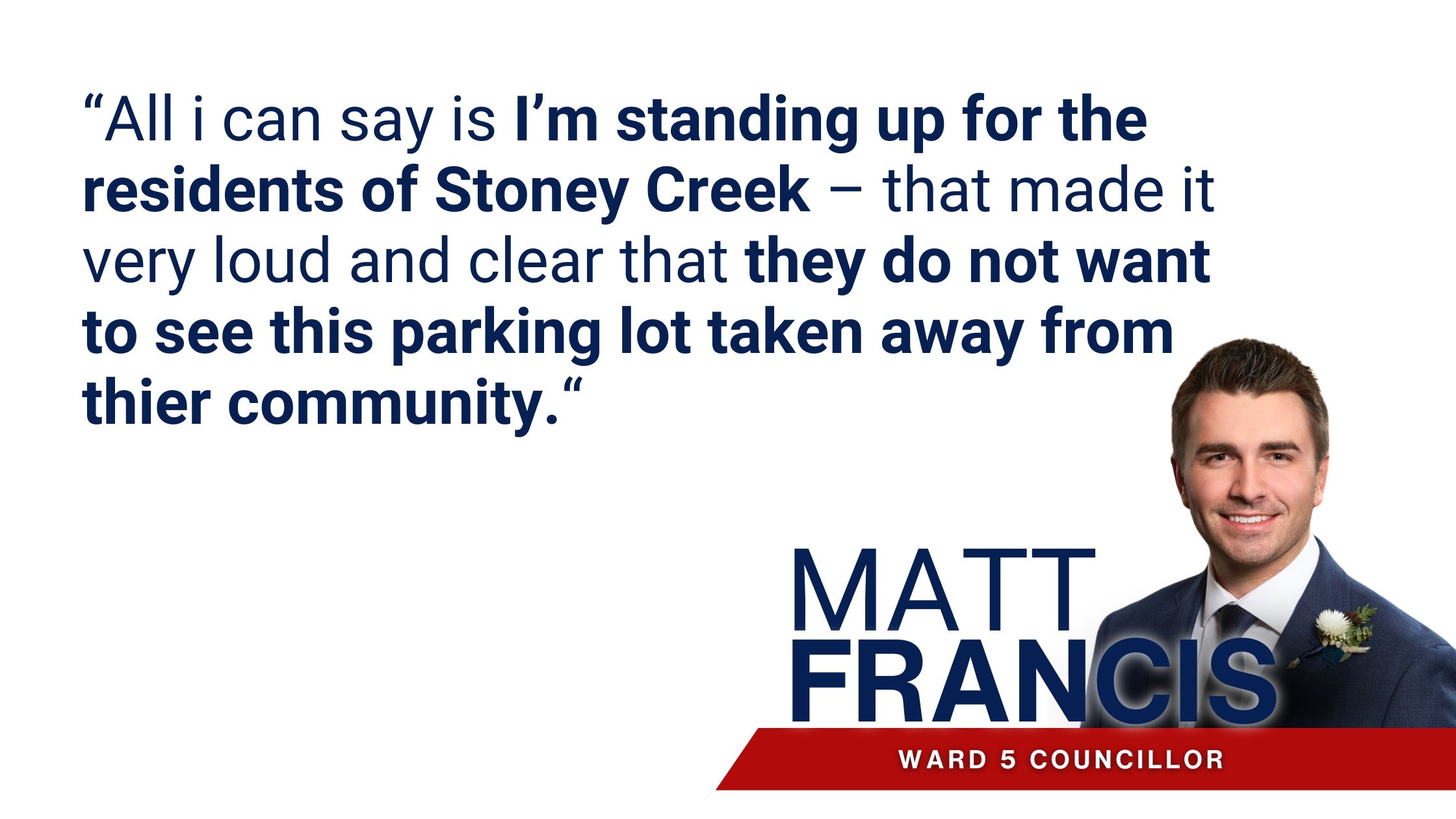Councillor withdraws call for probe but sticks to guns on Stoney Creek parking lot issue photo