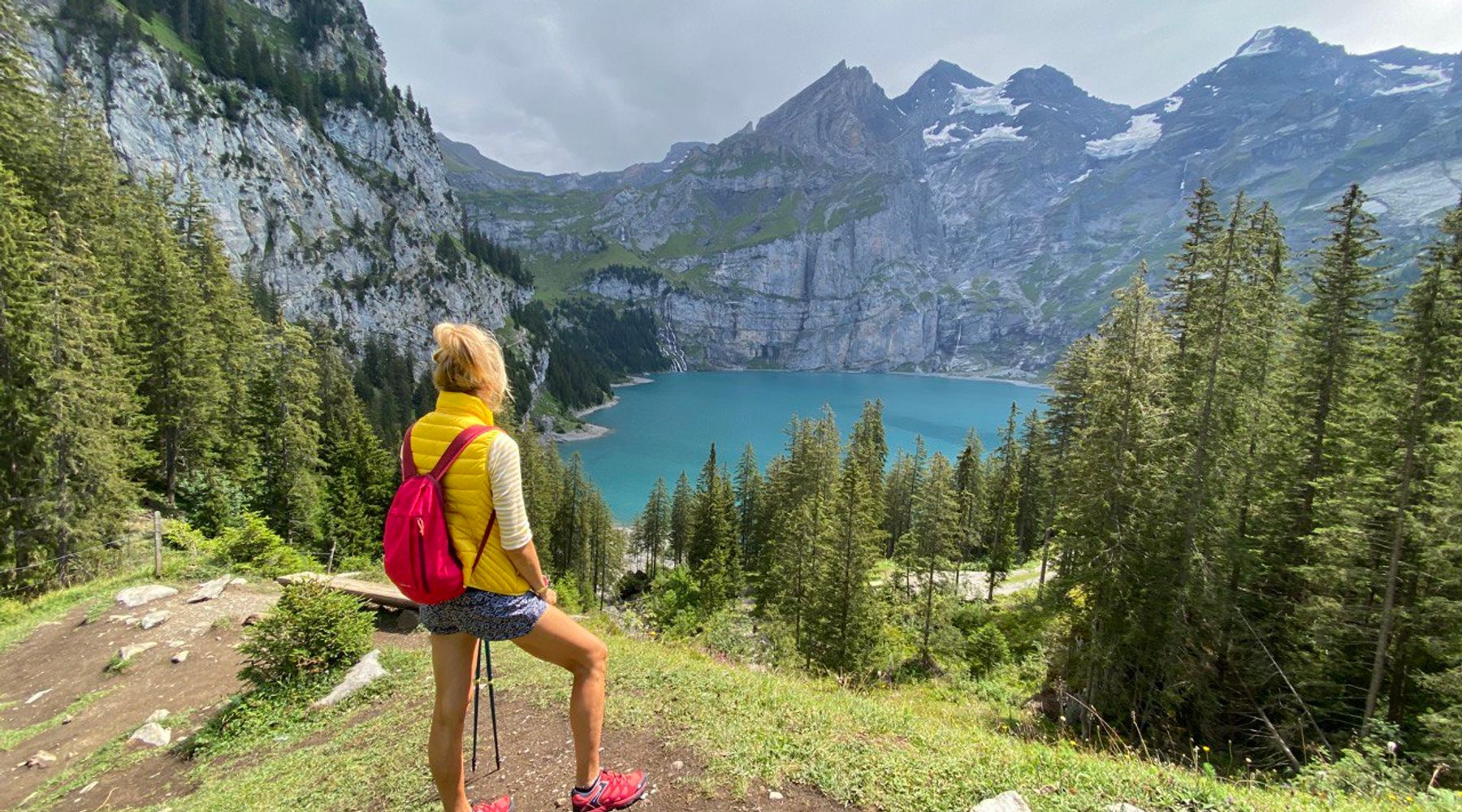 Photo of me watching mountains and lake