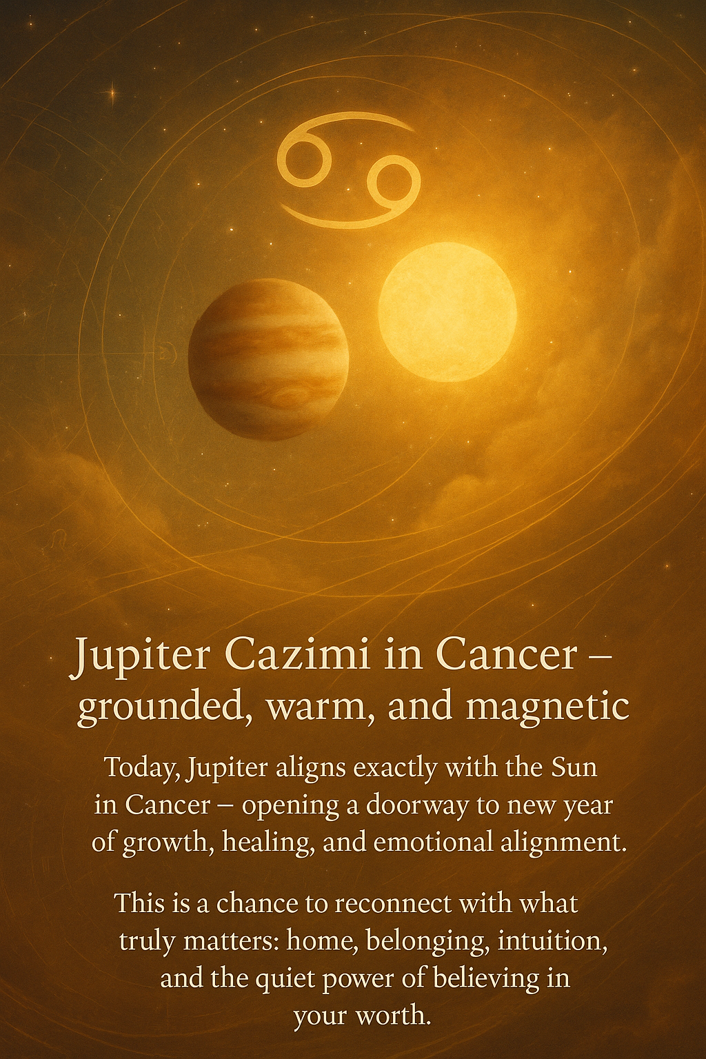 Jupiter Cazimi in Cancer today 24 June 2025