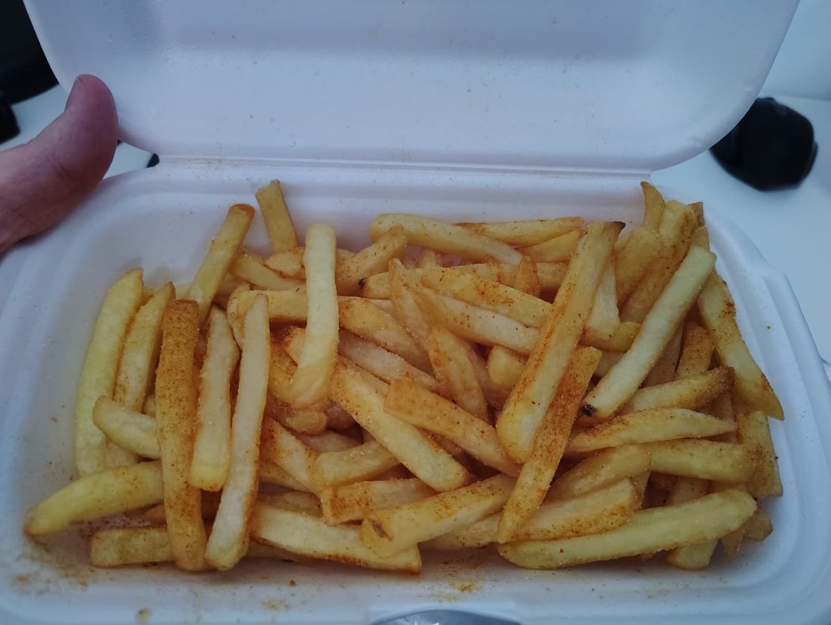 Large portion of fries with paprika
