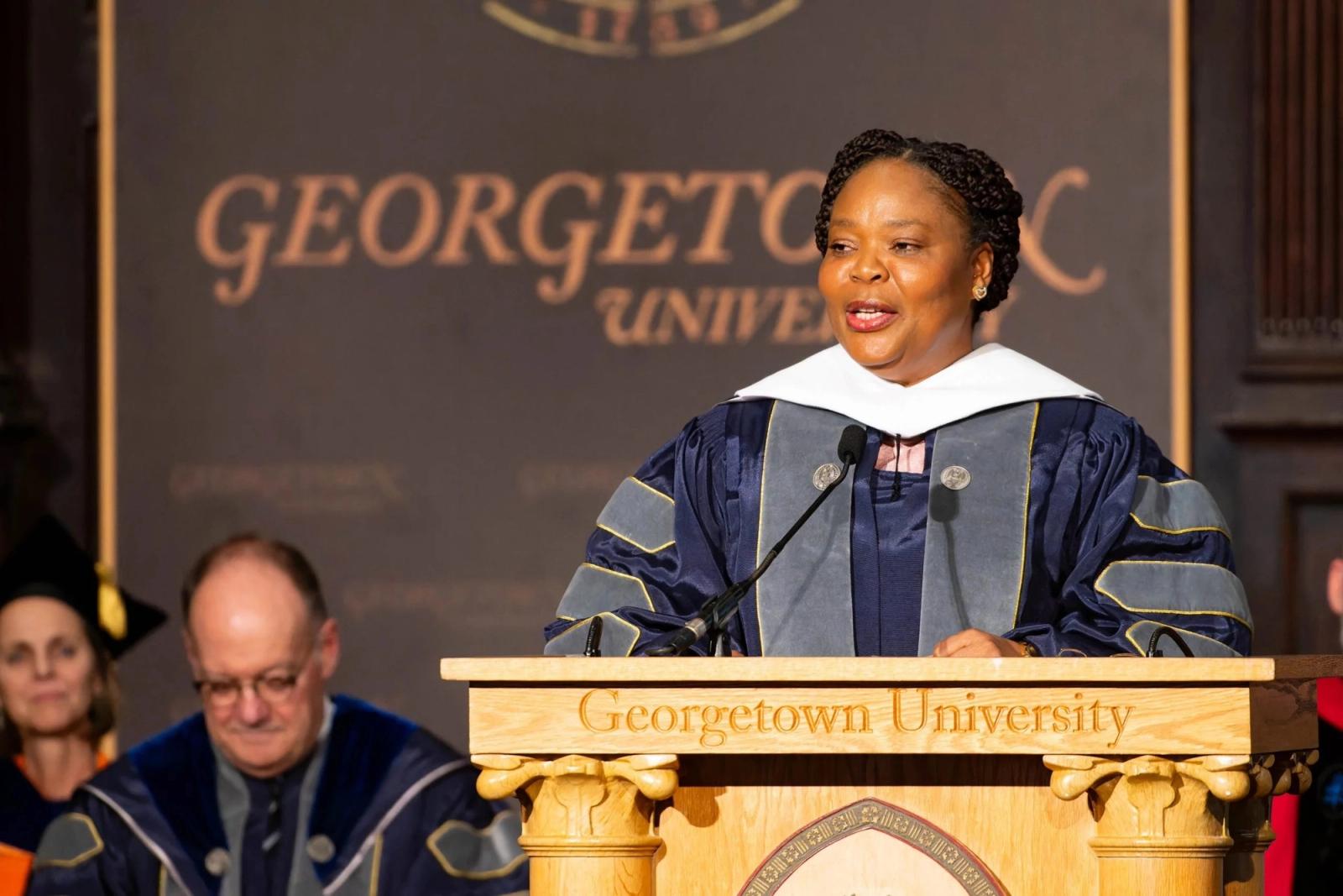 On Peace and Restoring Broken Communities: Nobel Peace Laureate Leymah Gbowee Presents Oliver Tambo Lecture at Georgetown University