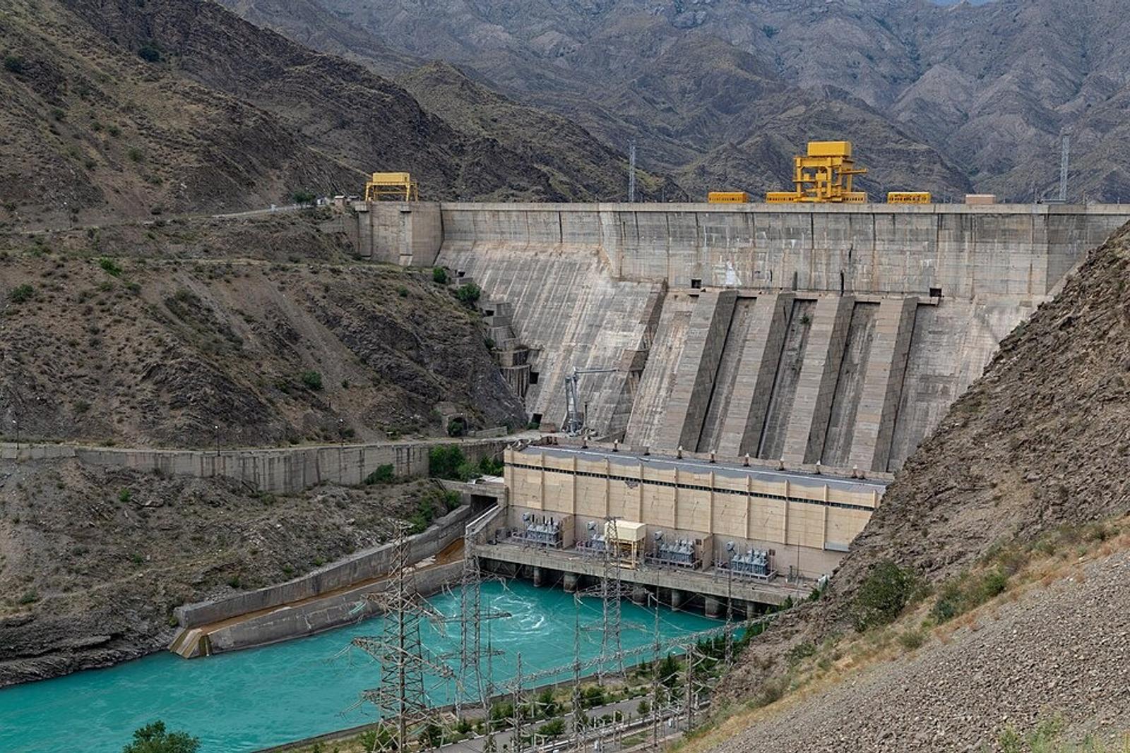 The Kurpsai Dam on the Naryn River in Kyrgyzstan
