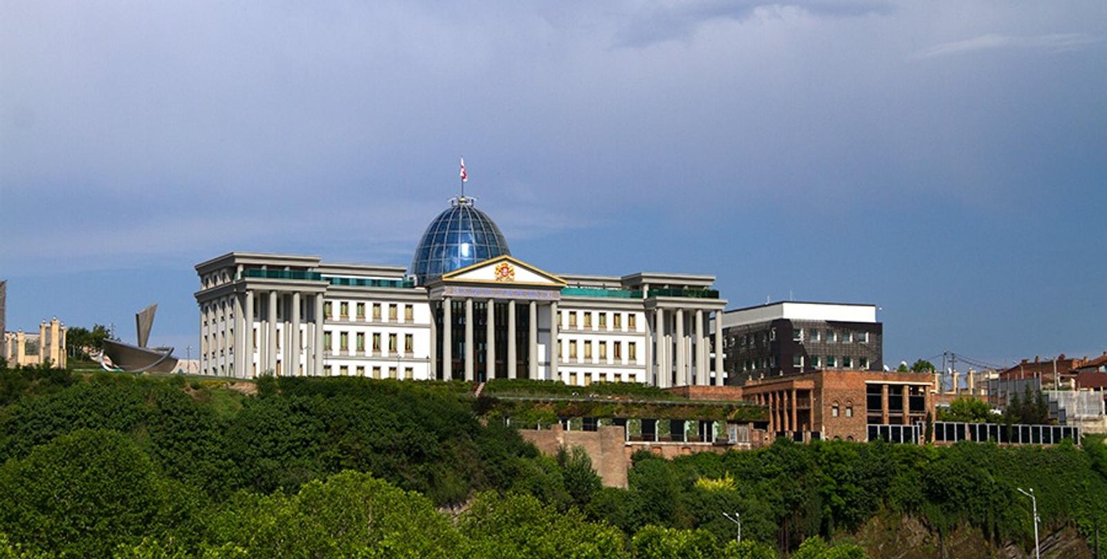 Georgia’s Presidential Palace in Tbilisi, which protestors attempted to occupy