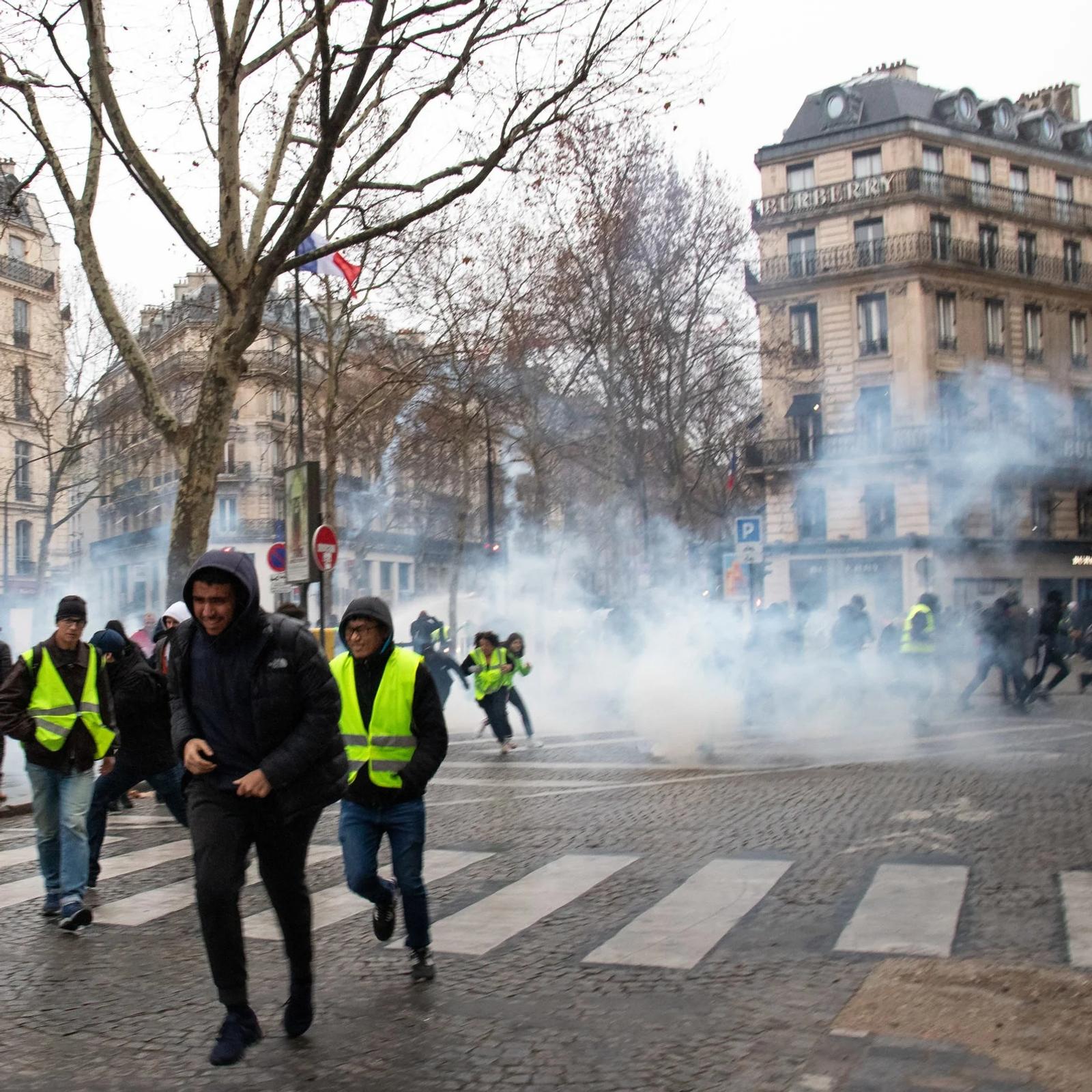 French Police Fire Tear Gas at Protesters