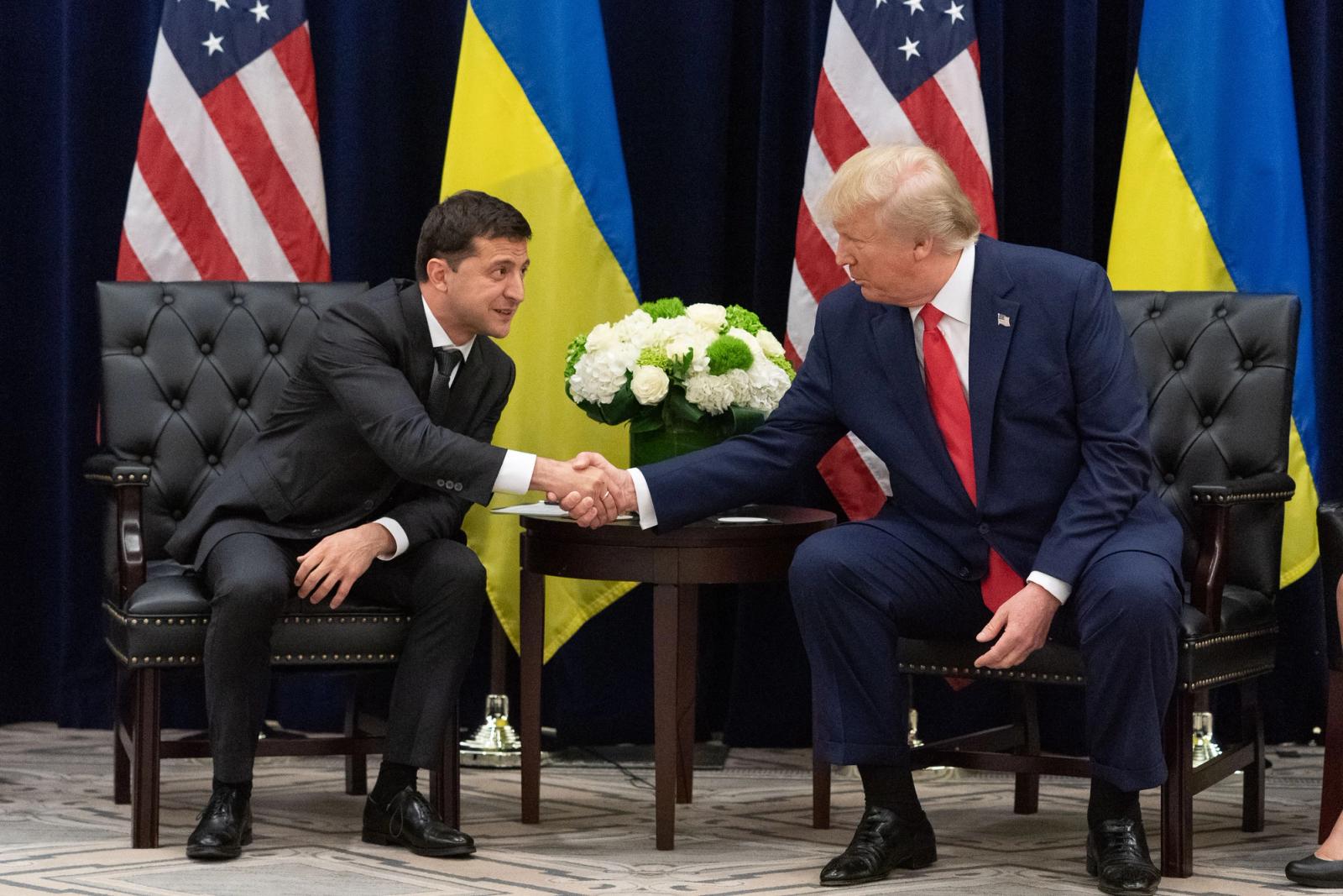 Presidents Donald Trump and Volodymyr Zelenskyy meet in 2019