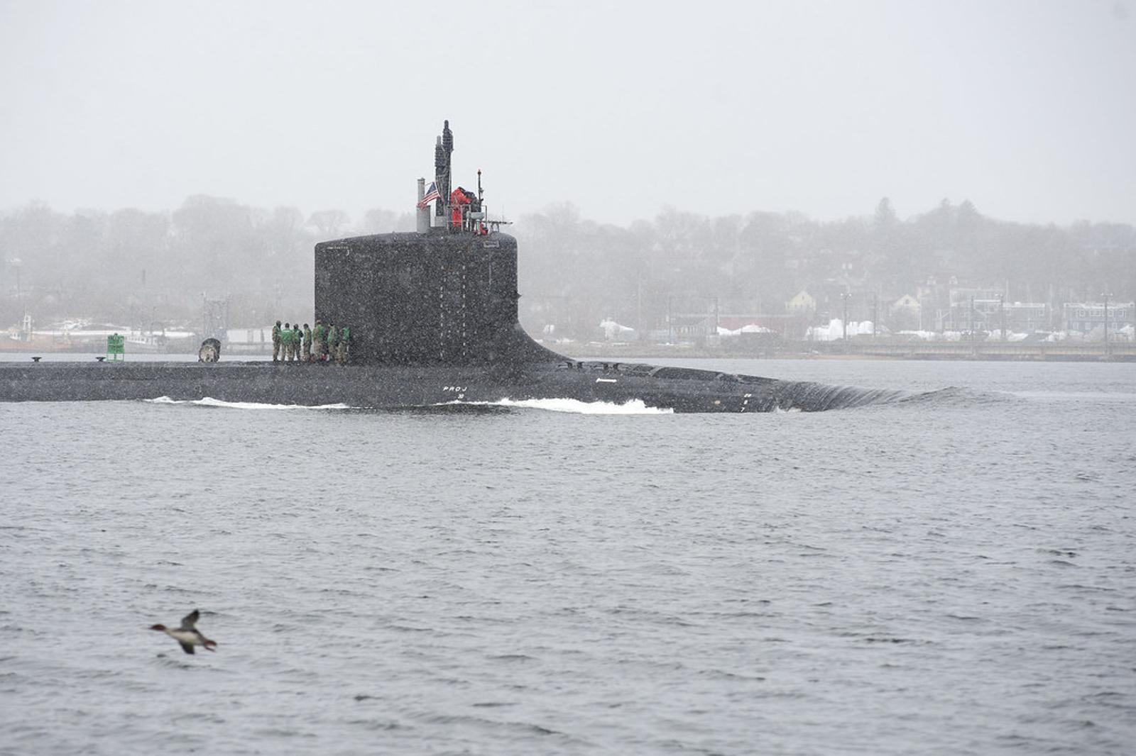 The USS Vermont returns to its base in New London, Connecticut