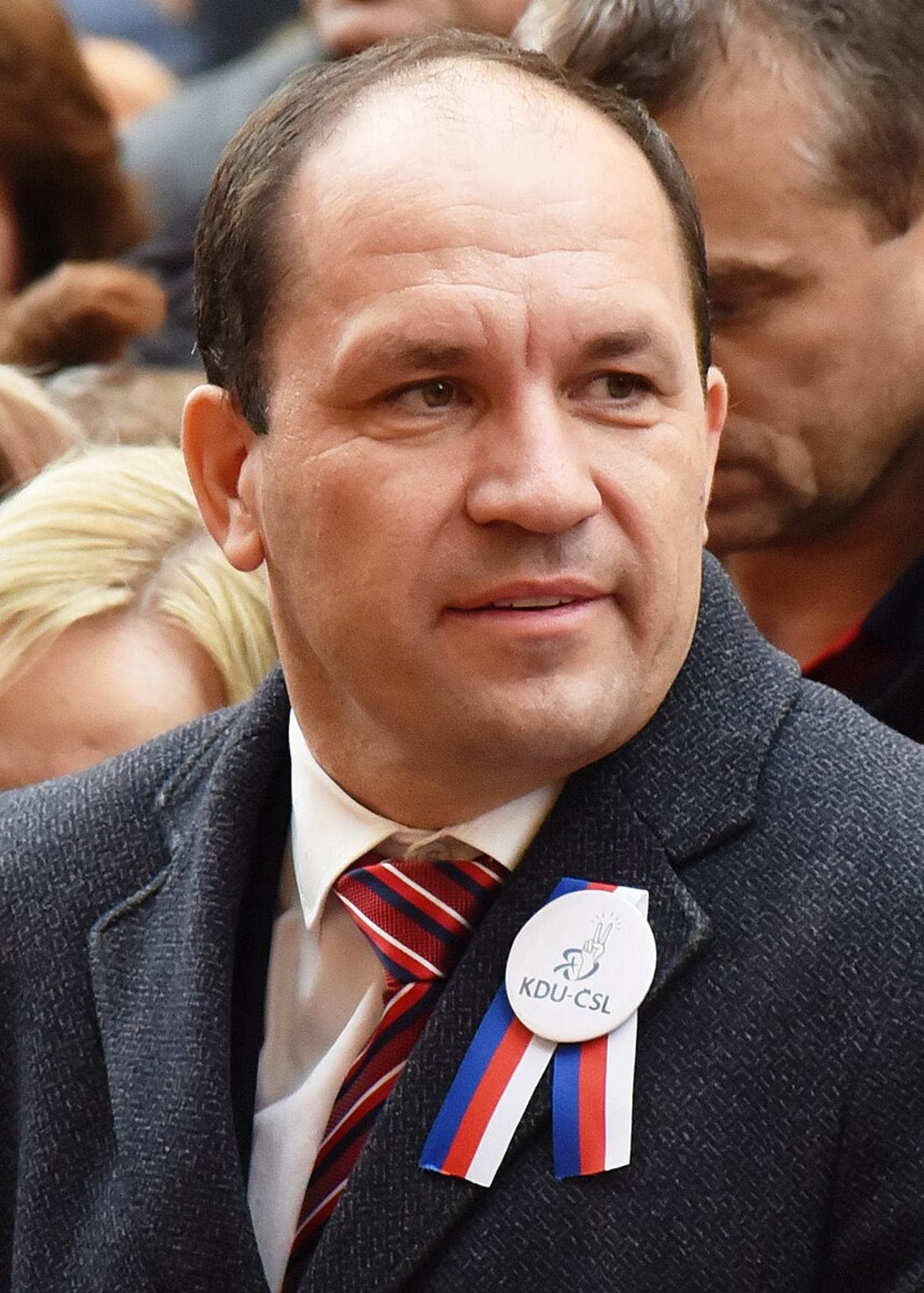 Protesting farmers called for the resignation of Czech Agriculture Minister Marek Vyborny, above