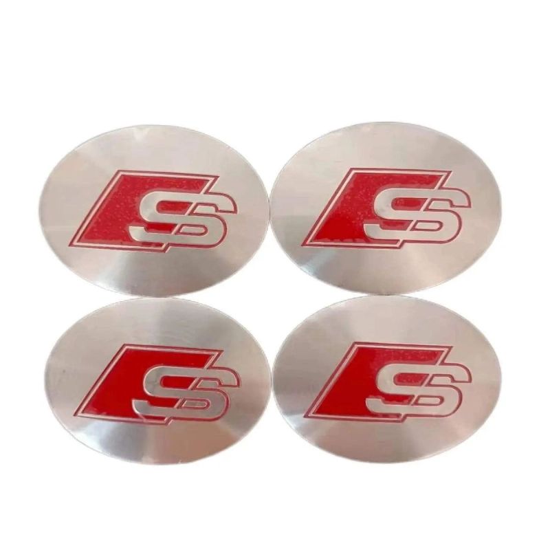 4pcs 56mm Audi RS Sline Quattro a3 a4 a5 a6 tt a4l q3 q5 q7 Car Wheel Center Hub Cap Sticker Emblem Badge Decal