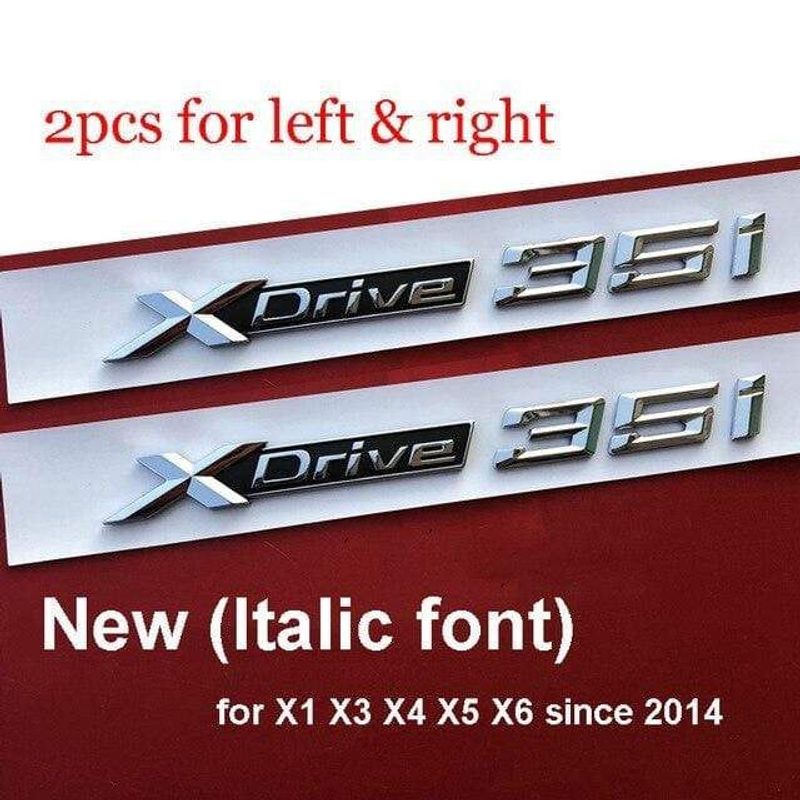 For BMW XDrive 18i 20i 25i 28i 30i 35i 40i 48i 50i Fender Emblem Badge X1 X3 X4 X5 X6 X7 Car Styling Sticker