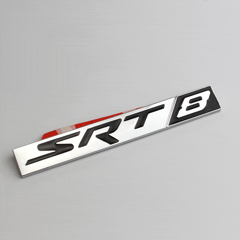 Metal Car Body Decoration for SRT8 SRT6 Logo Car Rear Side Sticker for Dodge Charger Challenger Caliber Jcuv Ram Journey