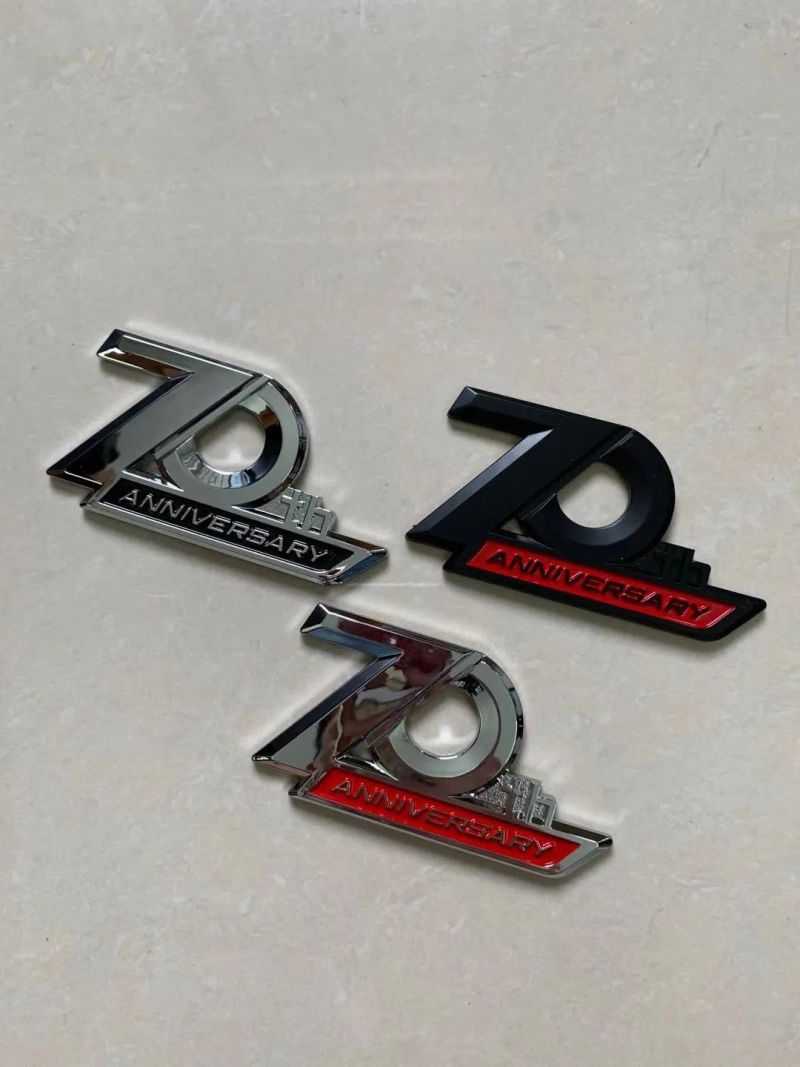 1 pic Side Emblem 70th Anniversary 3D Emblem Trunk Badge Sticker For Toyota Land Cruiser