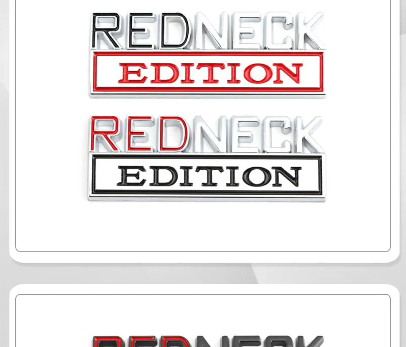 Redneck Edition Badge Emblem Hood Grille Sticker for Subaru Honda Jeep Ford Nissan Lexus
