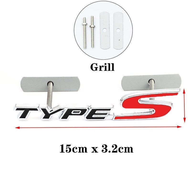 Metal Stickers Decals Front Hood Grill Emblem for Honda Type R Racing Type S