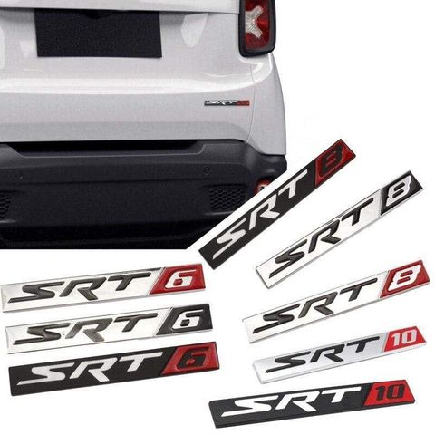 Metal Car Body Decoration for SRT8 SRT6 Logo Car Rear Side Sticker for Dodge Charger Challenger Caliber Jcuv Ram Journey