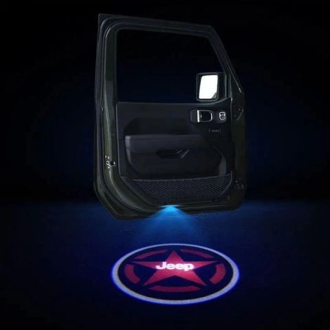 2pcs LED Car Door Courtesy Projector Laser Ghost Shadow Light For JEEP Logo