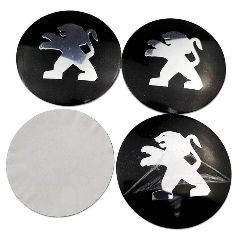 4PCS 56mm Peugeot Logo Car Wheel Center Hub Cap Sticker Auto Tire Emblem Badge Decal