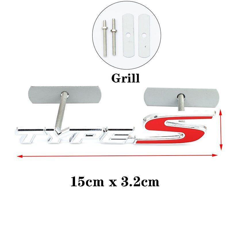 Metal Stickers Decals Front Hood Grill Emblem for Honda Type R Racing Type S