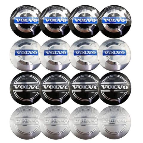 4PCS 56mm Volvo Logo Car Wheel Center Hub Cap Sticker Auto Tire Emblem Badge Decal