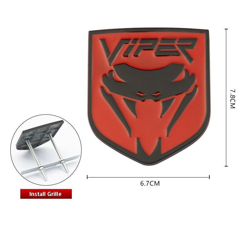 3D Metal Snake Cobra Viper Badge Emblem Stickers Rear Decal For Ford Mustang Shelby