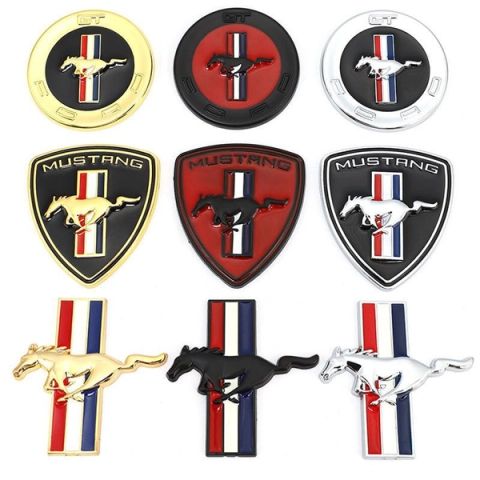 2PCS Left Right 3D Emblem Auto Sticker Running Horse For Ford Mustang