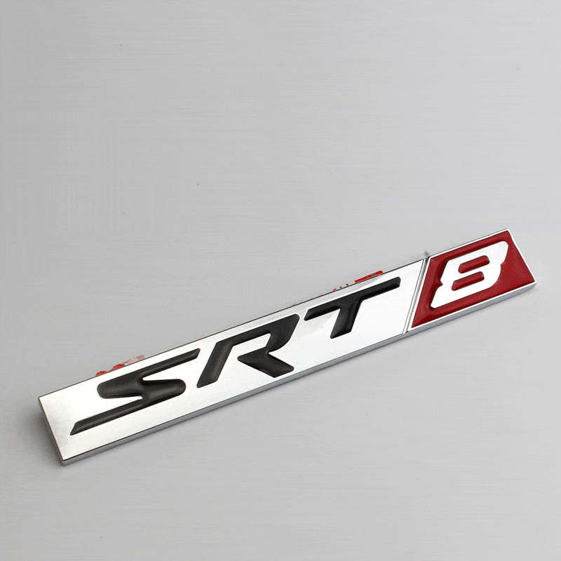 Metal Car Body Decoration for SRT8 SRT6 Logo Car Rear Side Sticker for Dodge Charger Challenger Caliber Jcuv Ram Journey