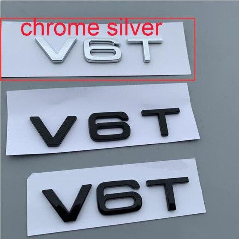 2Pcs V6T V8T V10 W12 Emblem for Audi A4L A5 A6L A7 A8L TT RS7 SQ5 Car Styling Fender Side Rear Trunk Badge Sticker