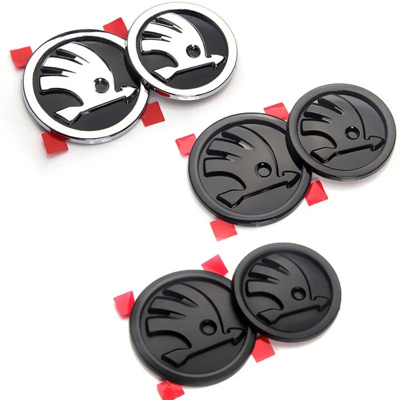 ABS Emblem For Skoda Fabia 1 2 Octavia a7 RS Superb Front Rear Boot Tailgate Sticker