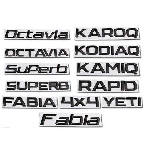 Skoda Rear Trunk Letters Replace Badge Emblem Metal Stickers For Octavia SUPERB FABIA
