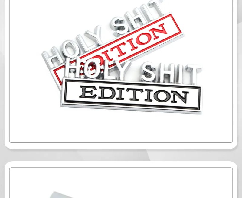 Holy Shit Edition Badge Emblem Hood Grille for Subaru Jeep Ford Nissan Lexus