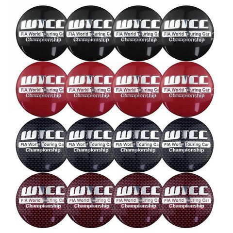 4PCS 56mm WTCC Car Wheel Center Hub Cap Sticker Auto Tire Emblem Badge Decal
