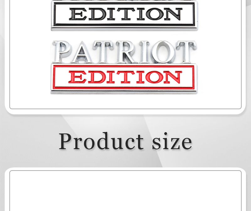 Metal Car Sticker PATRIOT Edition Badge Emblem Front Hood Grille for BMW Subaru Mazda
