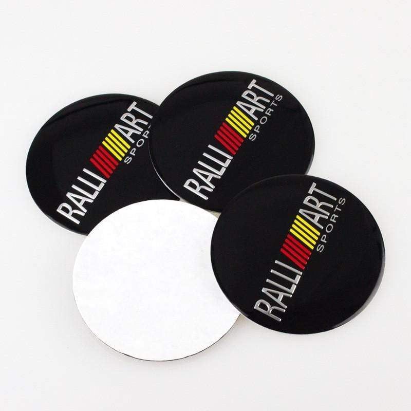 4PCS 56mm Mitsubishi Ralliart Car Wheel Center Hub Cap Sticker Auto Tire Emblem Badge Decal