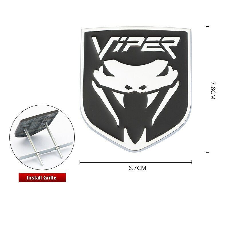3D Metal Snake Cobra Viper Badge Emblem Stickers Rear Decal For Ford Mustang Shelby