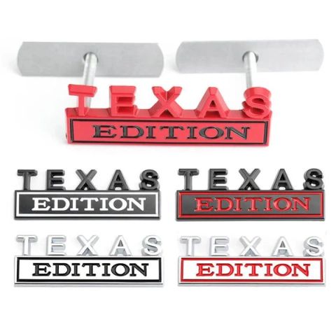 Matel Sticker TEXAS Edition Badge Emblem Front Hood Grille for BMW Nissan Mazda Skoda Lexus